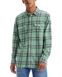 Levi's - Relaxed Fit Button-front Flannel Worker Overshirt - Lyst