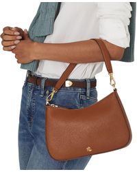 Lauren by Ralph Lauren - Crosshatch Leather Medium Danni Shoulder Bag - Lyst