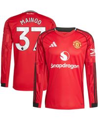 adidas - Kobbie Mainoo Manchester United Home 2025/26 Replica Player Long Sleeve Jersey - Lyst