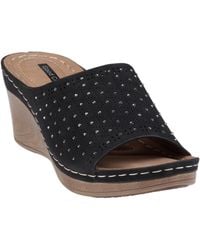Gc Shoes - Atlanta Studded Comfort Slip-on Wedge Sandals - Lyst