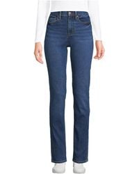 Lands' End - Recover High Rise Straight Leg Blue Jeans - Lyst