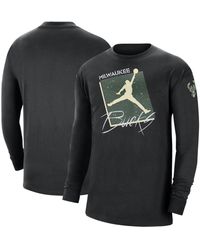 Nike - Milwaukee Bucks Courtside Max 90 Vintage-like Wash Statement Edition Long Sleeve T-shirt - Lyst