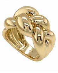 And Now This - Silver Plated Or 18k Plated Brass Puff Braided Ring - Lyst