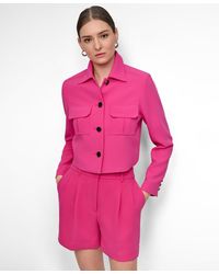 DKNY - Petite Aero Crepe Button-front Jacket - Lyst