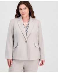 Kasper - Plus Size Notched-lapel Single-button Blazer - Lyst