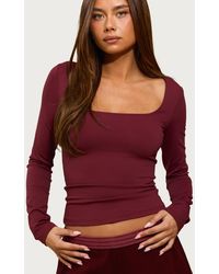 Edikted - Hayden Square Neck Long Sleeve Top - Lyst