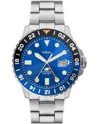 Fossil - Blue Gmt Stainless Steel Watch - Lyst