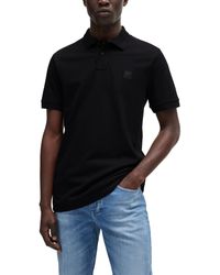 BOSS - Boss By Logo Patch Stretch-cotton Slim-fit Polo Shirt - Lyst
