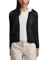 DKNY - Open-stitch Drop-shoulder Cardigan Sweater - Lyst