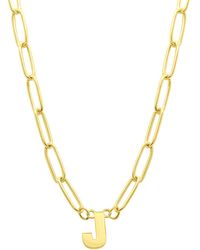 Adornia - Tarnish Resistant 14k Gold-plated Mini Initial Paperclip Chain Necklace - Lyst