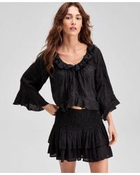 And Now This - Now This Ruffle Trim Cropped Blouse P Xxs 4x Exclusively At Macys - Lyst