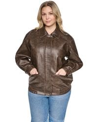Levi's - Plus Size Relaxed-fit Faux Leather Bomber Jacket - Lyst