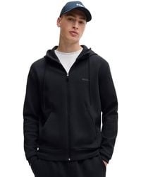 BOSS - Boss By Logo Print Zip-up Hoodie - Lyst