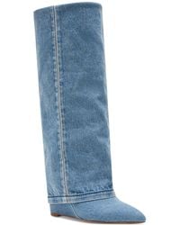 Madden Girl - Evander Wide-calf Fold-over Cuffed Knee High Wedge Dress Boots - Lyst