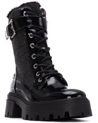 Xti - Patent Leather Combat Booties By - Lyst