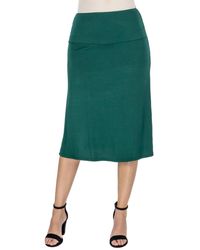 24seven Comfort Apparel - A Line Elastic Waist Knee Length Skirt - Lyst