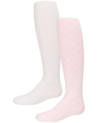 Memoi - Girls' 2 Pair Pack Nylon Heart Tights - Lyst