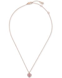 Kate Spade - Cubic Zirconia Heart Halo Pendant Necklace - Lyst