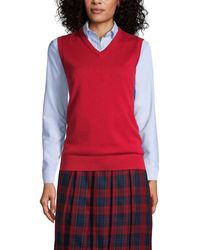 Lands' End - School Uniform Cotton Modal Fine Gauge Sweater Vest - Lyst