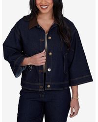 Ruby Rd. - Petite Stretch Denim 3/4-sleeve Jacket - Lyst