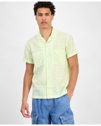 Sun & Stone - Sun + Stone Chase Short Sleeve Textured Button-front Camp Shirt - Lyst