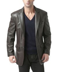 BGSD - Men Classic Two-button Leather Blazer - Lyst