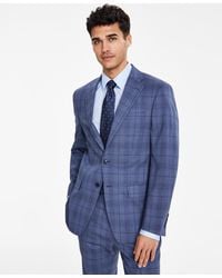 Calvin Klein - Slim-fit Wool Blend Stretch Plaid Suit Separate Jacket - Lyst