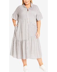 Avenue - Plus Size Kaitlyn Stripe Maxi Dress - Lyst