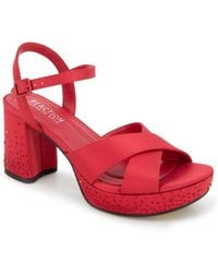 Kenneth Cole - Reeva Silk Platform Sandals - Lyst