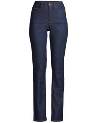 Lands' End - Tall Tall Recover High Rise Straight Leg Blue Jeans - Lyst