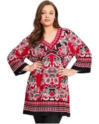 Avenue - Scarf Print Tunic Top - Lyst
