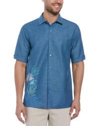 Cubavera - Big & Tall Linen Blend Asymmetric Tropical Leaf Print Shirt - Lyst