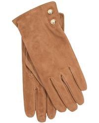 Ralph Lauren - Suede Crest Button Gloves - Lyst
