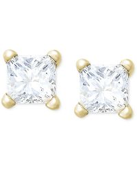 Macy's - Princess-cut Diamond Stud Earrings In 10k Gold (1/4 Ct. T.w.) - Lyst