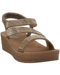 Gc Shoes - Ruby Embellished Cross Strap Wedge Sandals - Lyst
