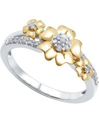 Macy's - Diamond Flower Ring (1/6 Ct. T.w. - Lyst