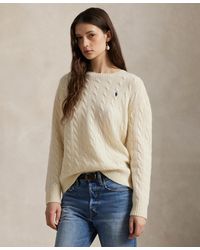 Polo Ralph Lauren - Cable Wool-cashmere Crewneck Sweater - Lyst