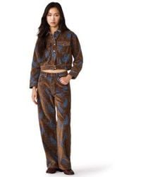 Steve Madden - Dove Cropped Corduroy Jacket Sydnee High Waisted Wide Leg Paisley Print Jeans - Lyst