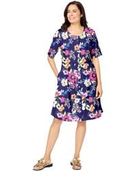 Woman Within - Within Button-front Short Essential Dress - Lyst