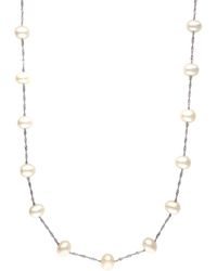 Effy - Effy Cultured Freshwater Pearl Station Necklace In 14k Gold (5-1/2mm) - Lyst
