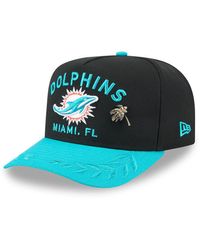 KTZ - Black/aqua Miami Dolphins 2025 Nfl Draft On Stage A-frame 59fifty Fitted Hat - Lyst