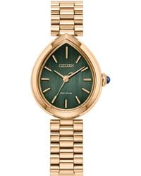 Citizen - Eco-drive Classic Rainell Rose Gold-tone Stainless Steel Bracelet Watch - Lyst
