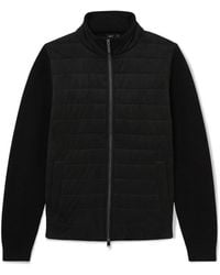 Reiss - Bram Zip Through Funnel Quilted Hybrid Jacket - Lyst