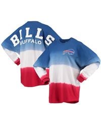 Buffalo Bills Fanatics Branded Women's Arch Raglan 3/4-Sleeve Notch Neck T- Shirt - Red/Royal