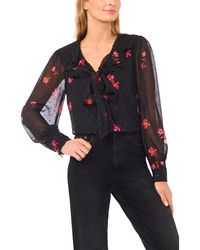 Cece - Ruffle Tie V-neck Top - Lyst