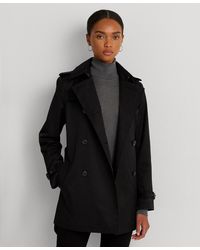 Lauren by Ralph Lauren - Double-breasted Short Trench Coat - Lyst