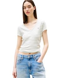 Tommy Hilfiger - Slim-fit Essential Ribbed V-neck Tee - Lyst