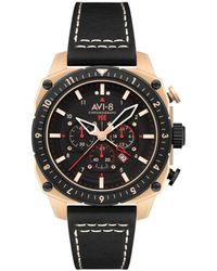 AVI-8 - Hawker Hunter Atlas Dual-time Chronograph Leather Strap Watch - Lyst