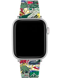 Lacoste Striping Green Silicone Strap For Apple Watch® 42mm/44mm - Black