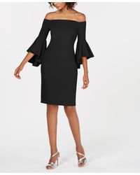 Calvin Klein - Off-the-shoulder Sheath Dress - Lyst